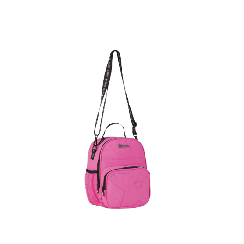 Mochila Luluca Com Lancheira E Estojo Kit Escolar Rosa