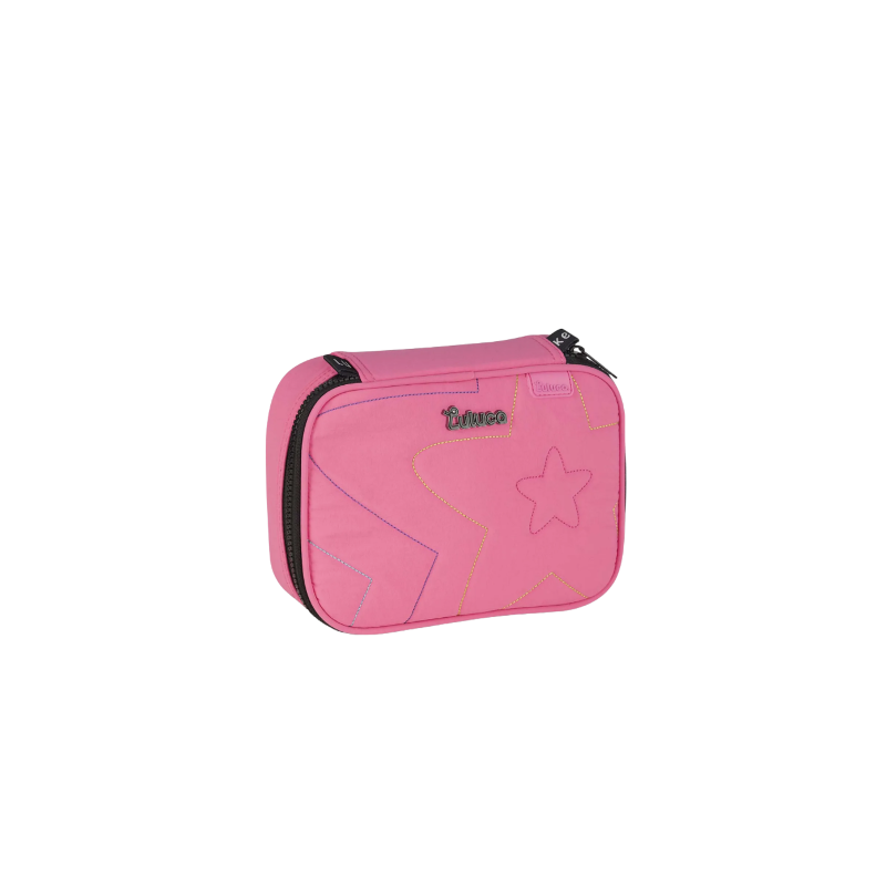 Mochila Luluca Com Lancheira E Estojo Kit Escolar Rosa