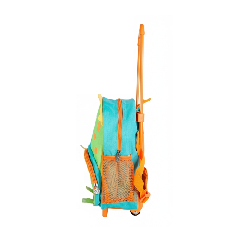 Mochila Rodinha Infantil Menino Dinossauro Escolar Verde 